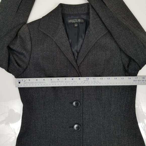Lafayette 148 Blazer Jacket Herringbone Tweed D3 - Picture 6 of 8